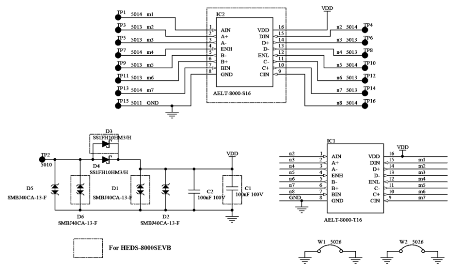 原理图 - Broadcom AELT-8000线路驱动器评估板